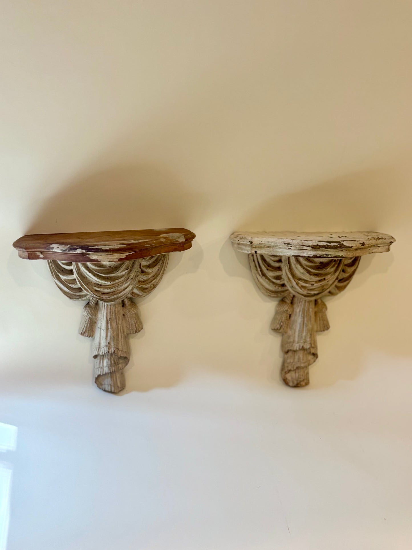 Vintage Pair of Wall Sconce Shelves
