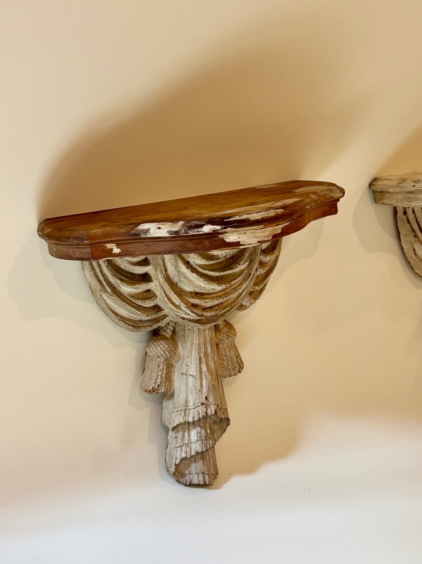 Vintage Pair of Wall Sconce Shelves