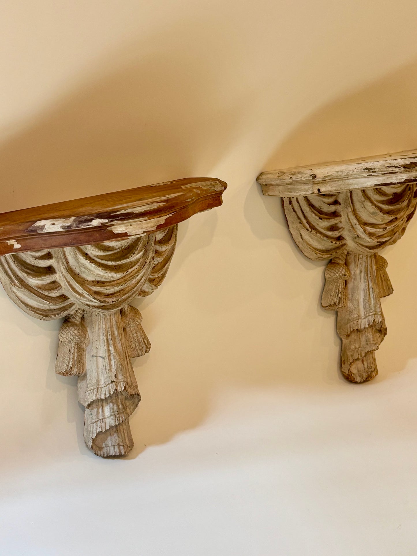 Vintage Pair of Wall Sconce Shelves
