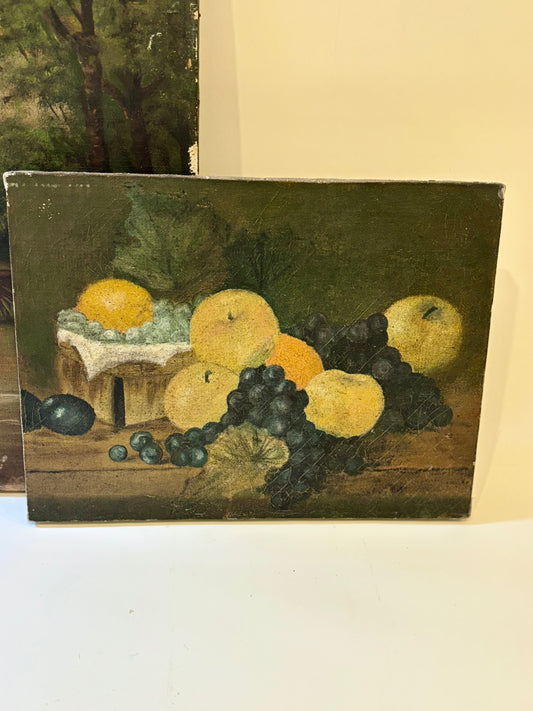 Antique Unframed Oil on Canvas - Still Life Fruit