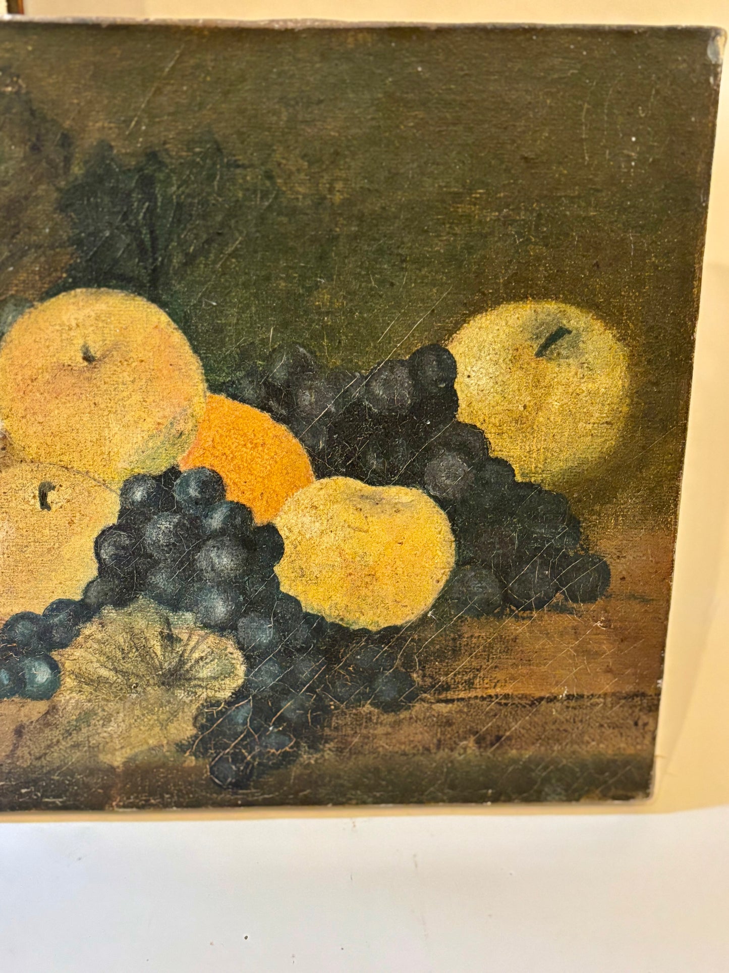 Antique Unframed Oil on Canvas - Still Life Fruit