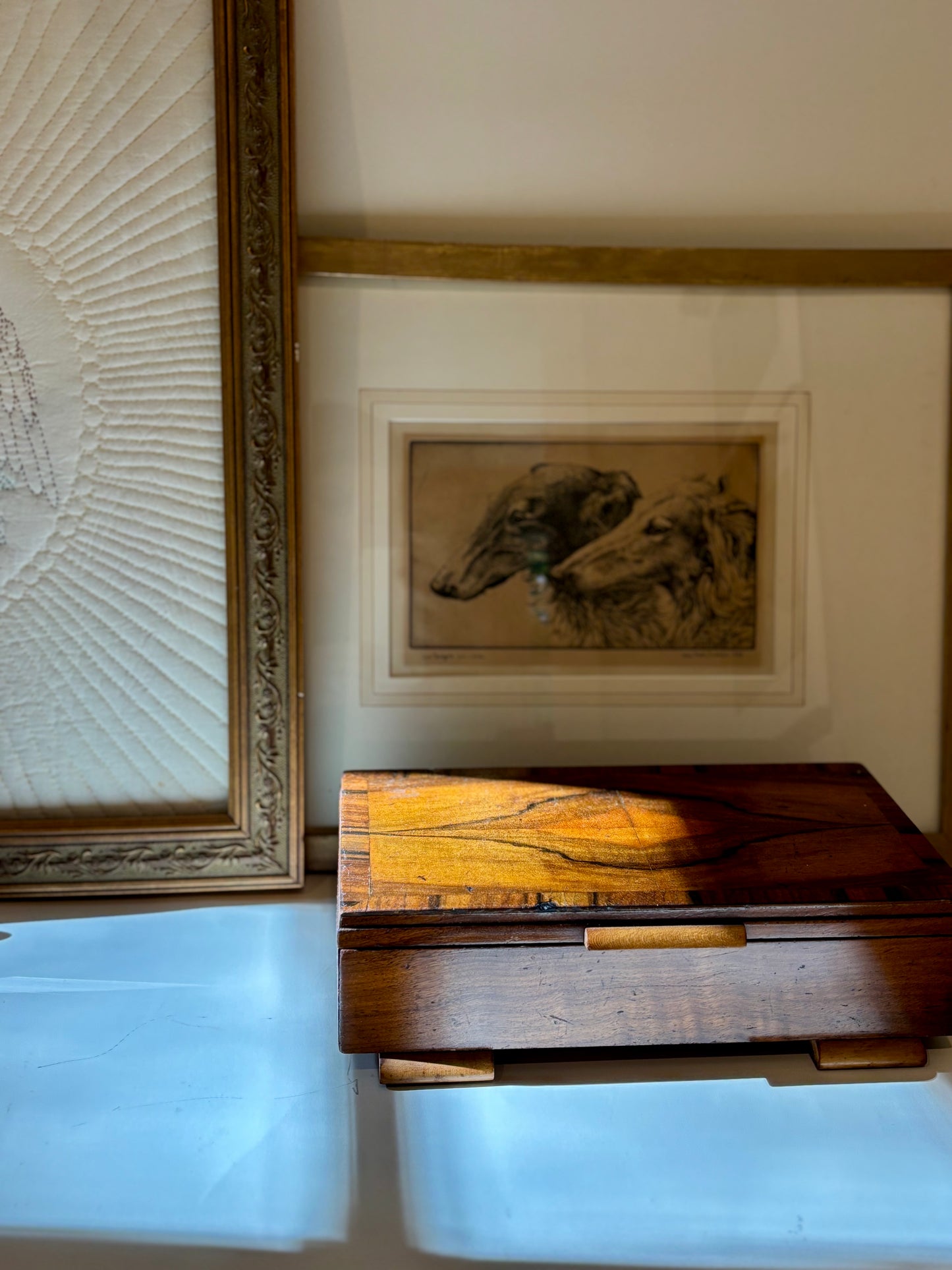 Vintage Deco Walnut Wood Box