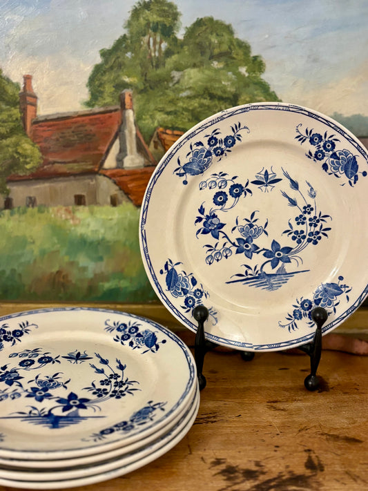 Set of 5 Vintage Belgian Dessert Plates