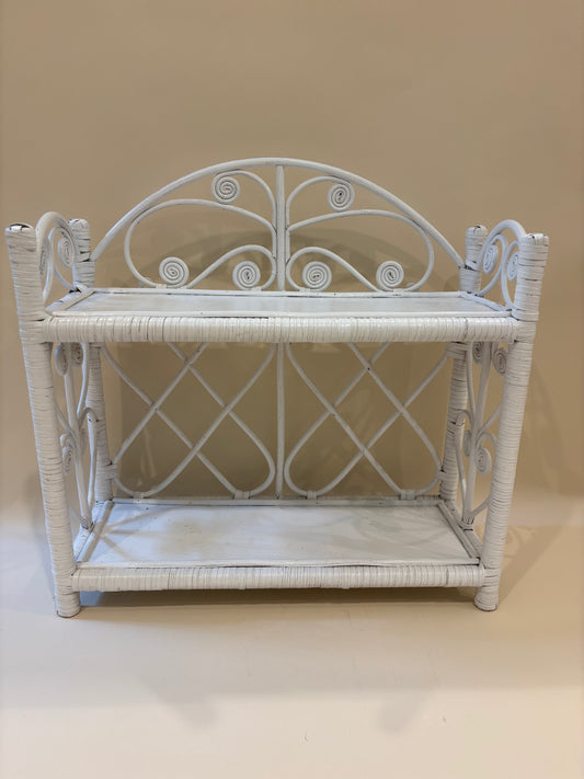Vintage White Wicker Wall Shelves