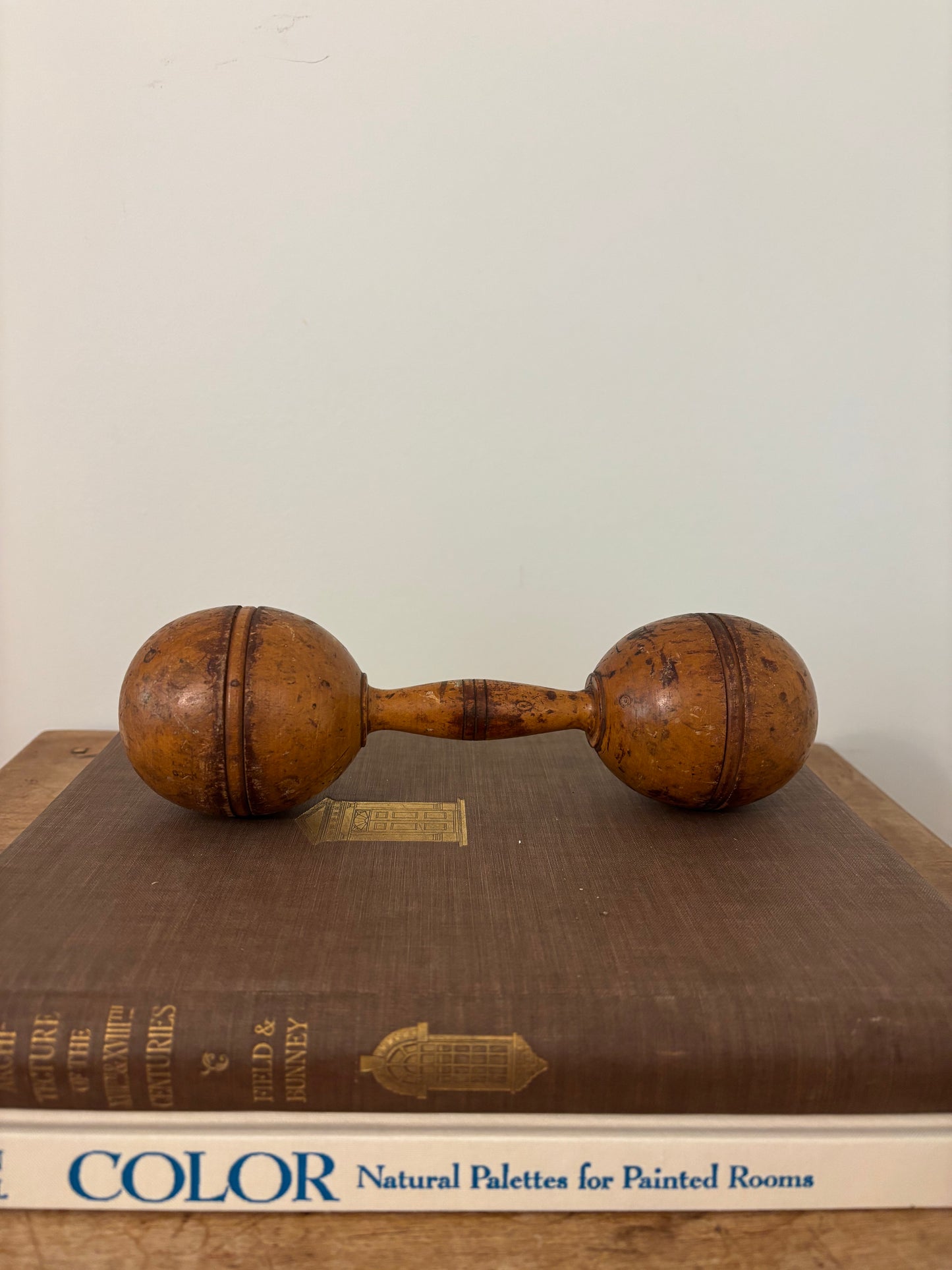 Antique Dumbbell - Small Light Brown