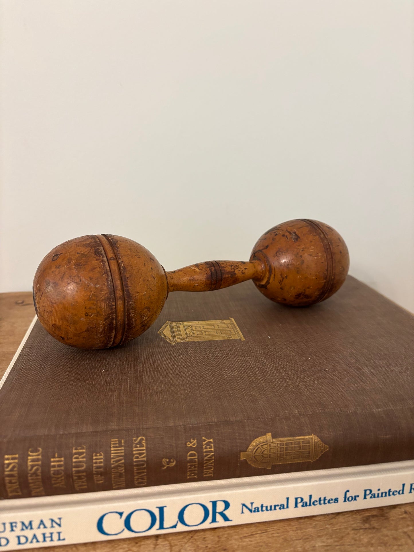 Antique Dumbbell - Small Light Brown