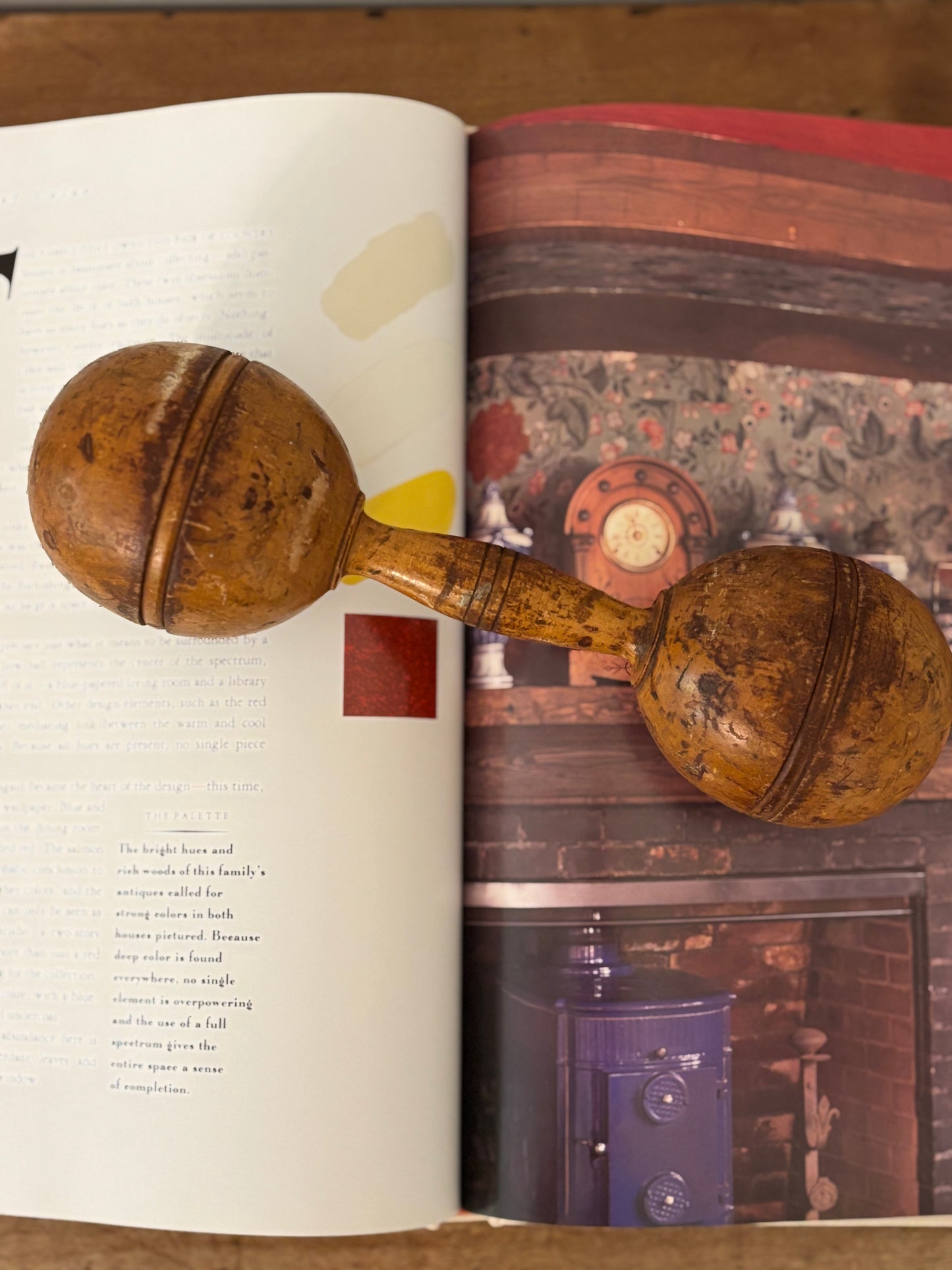 Antique Dumbbell - Small Light Brown