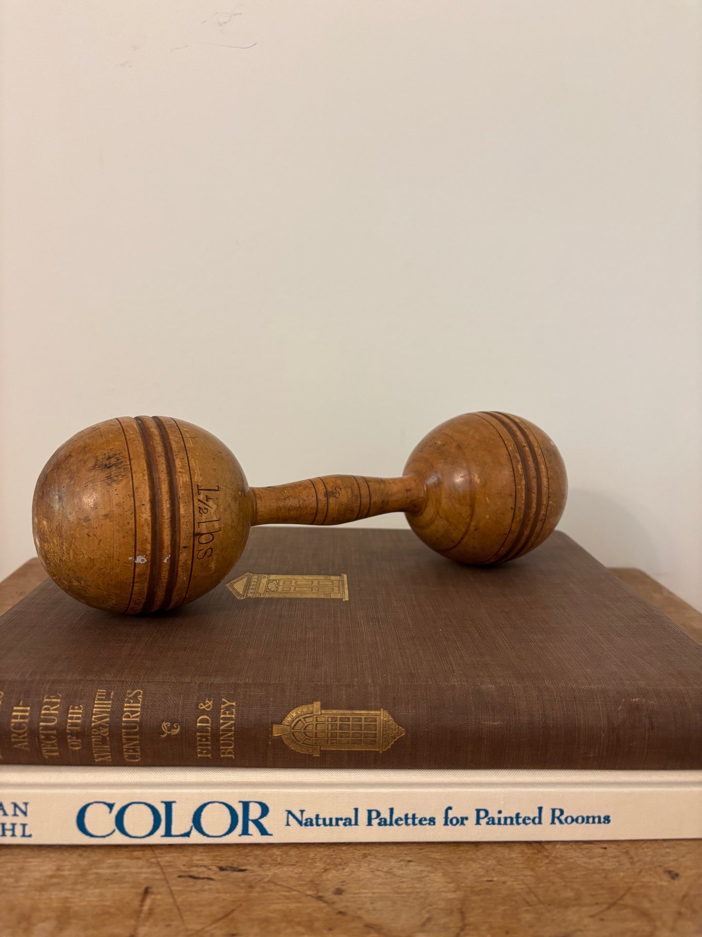 Antique Dumbbell - Large Light Brown