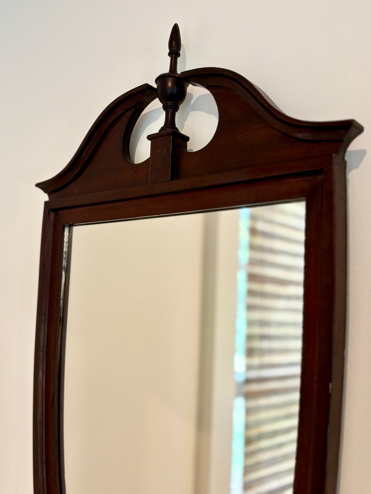 Antique Mahogany Shield Style Mirror