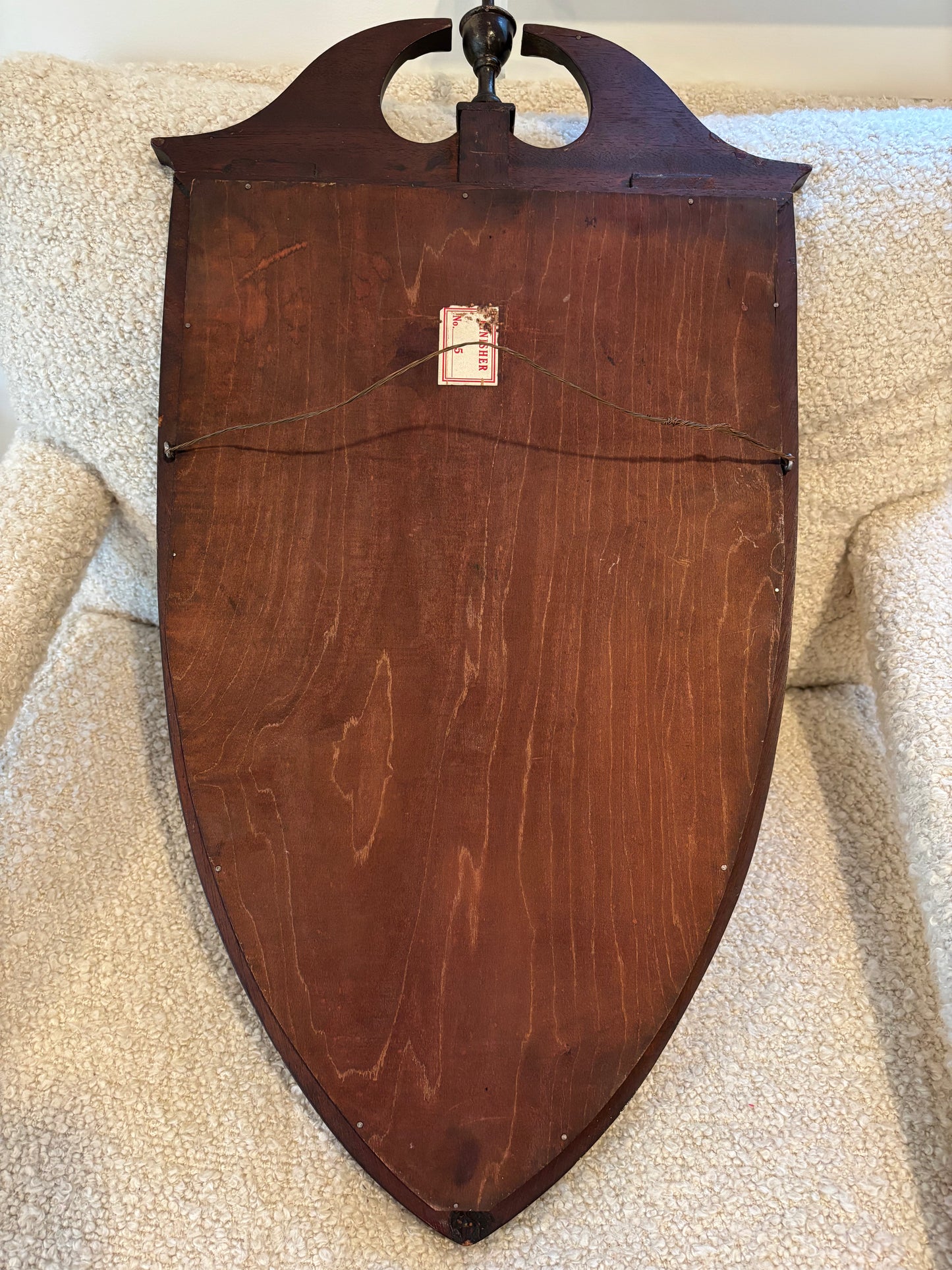 Antique Mahogany Shield Style Mirror