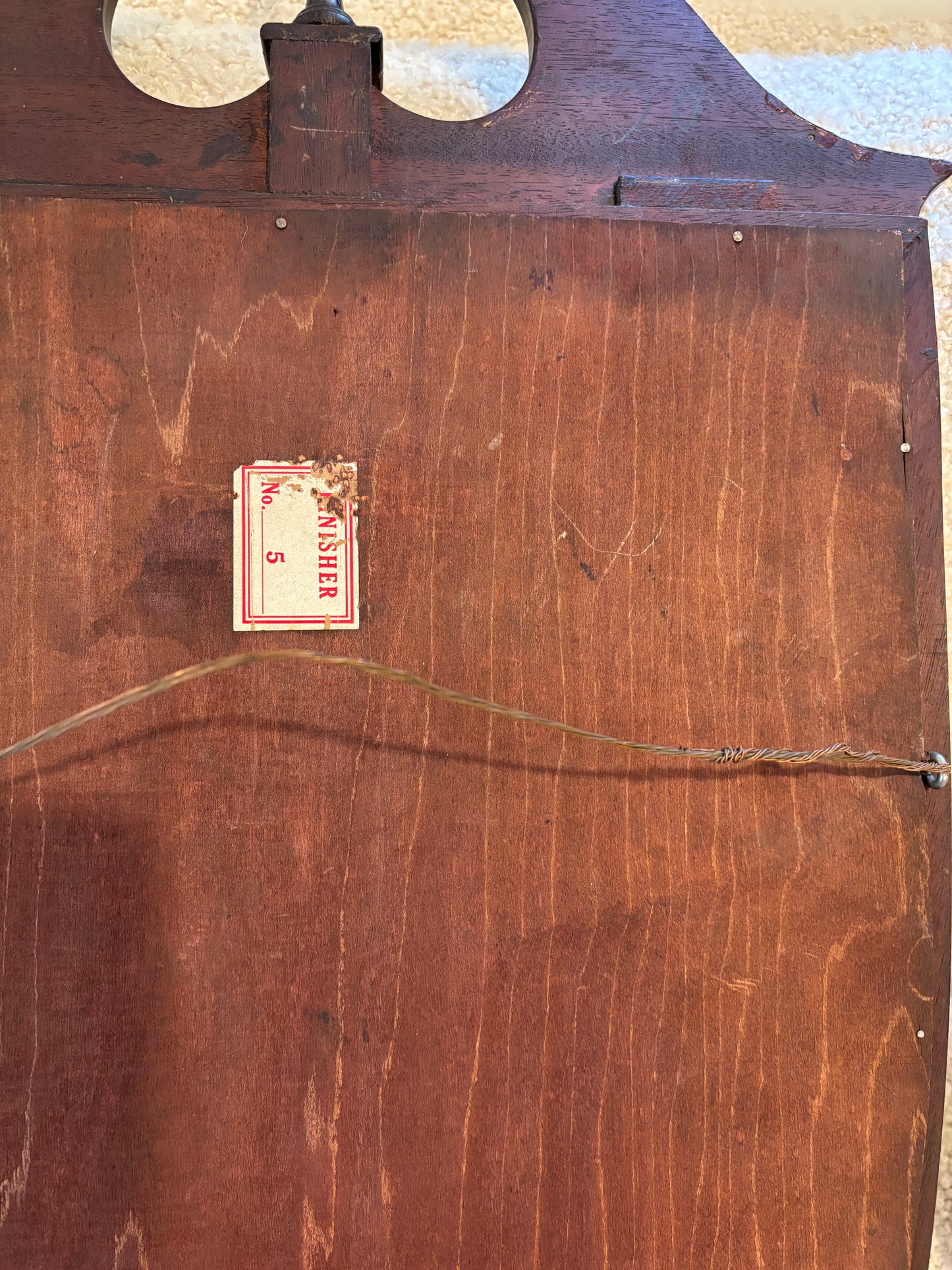 Antique Mahogany Shield Style Mirror