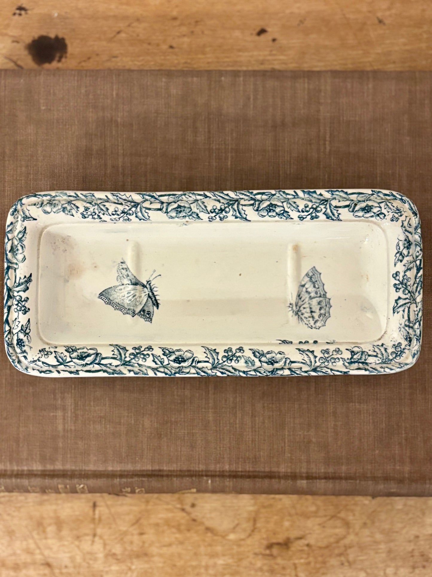 Antique French Ironstone Soap Dish