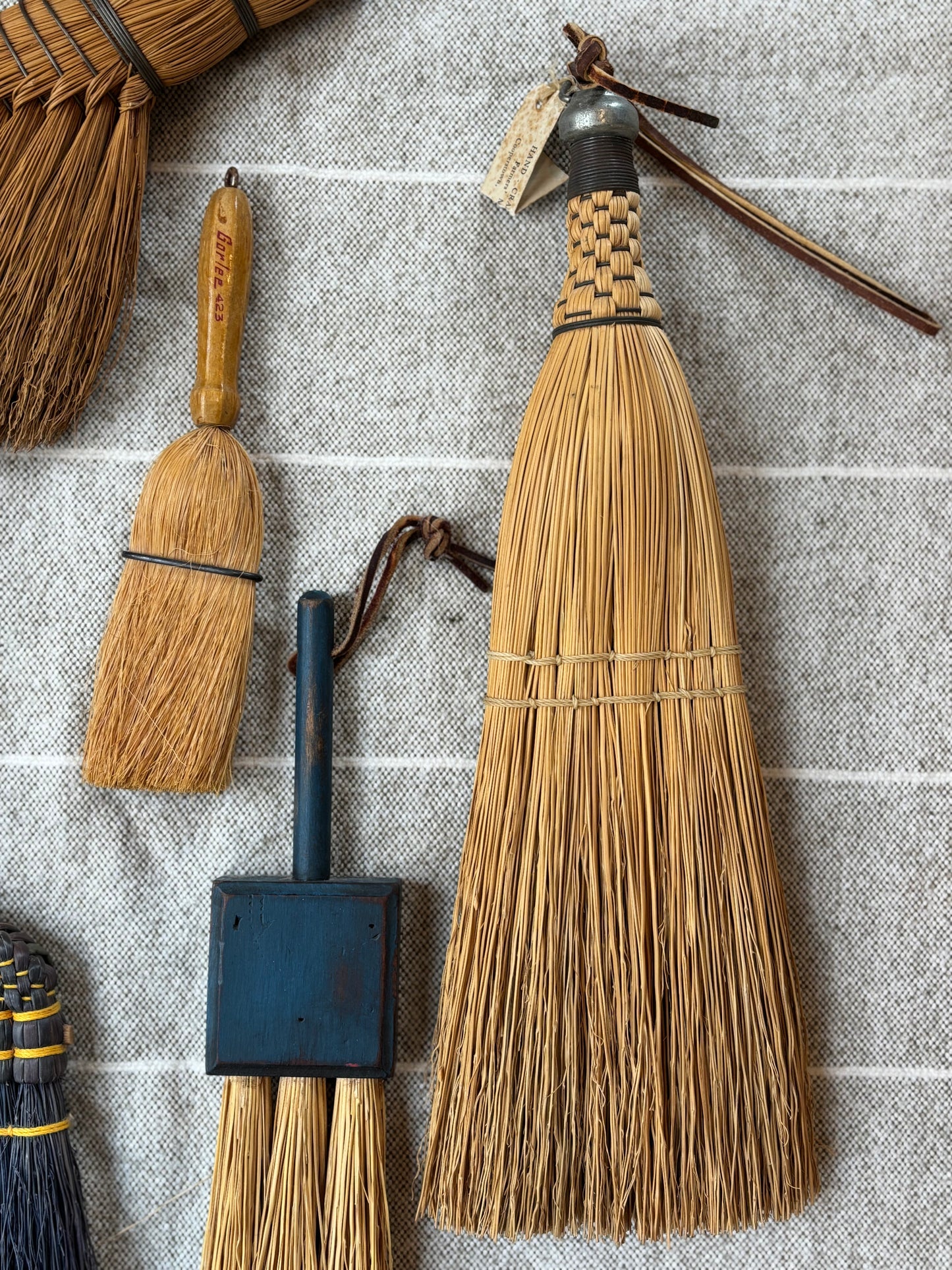 Vintage Whisk "Hand" Broom - Long With Metal Cap