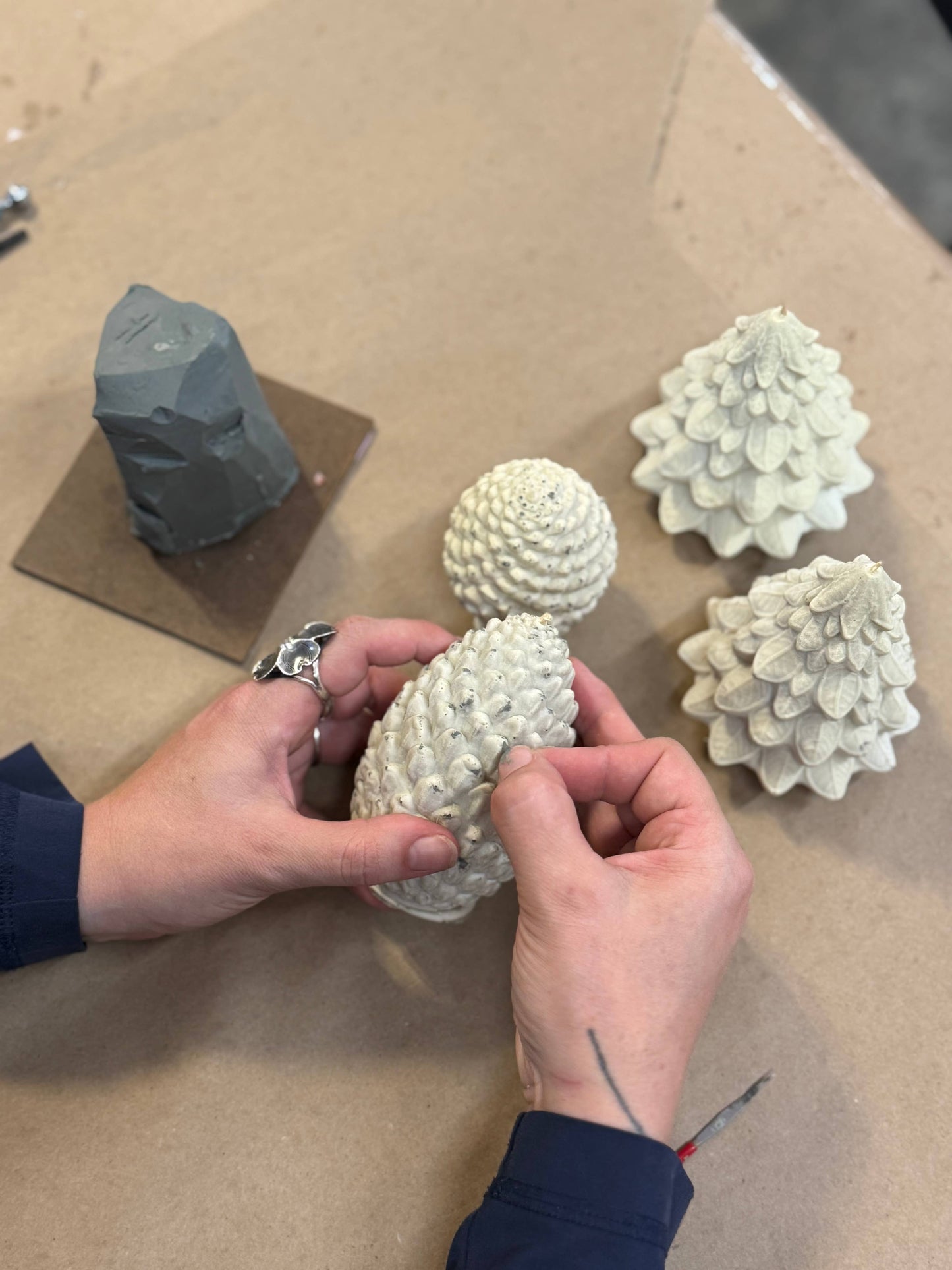 Mo&Co Home Sculpted Beeswax Pine Cones | Small: H: 2 3/4" x D: 2 2/8"