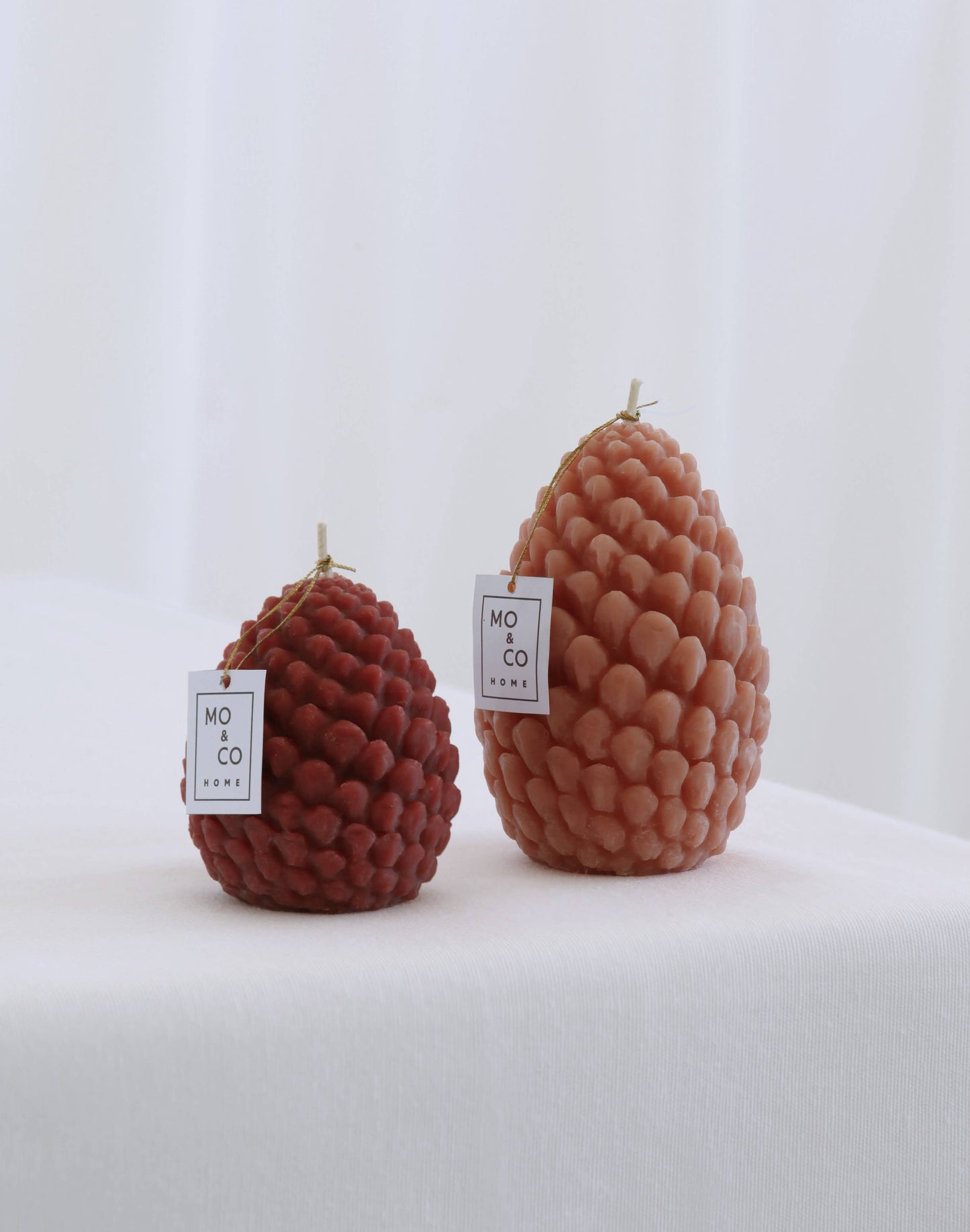 Mo&Co Home Sculpted Beeswax Pine Cones | Small: H: 2 3/4" x D: 2 2/8"