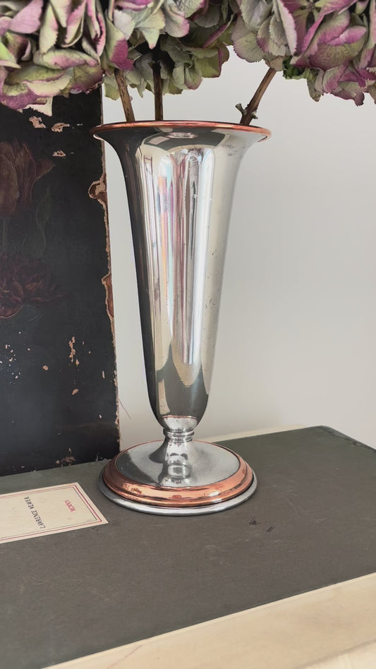 Vintage Pewter and Copper Vase